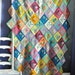 Vintage Afghan Blanket Patchwork Flower Squares 1971 Masterpiece