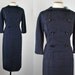 1960s Dress - Vintage 60s Dress Navy Silk Mad Men Designer Princess Dress M L - The French Shop