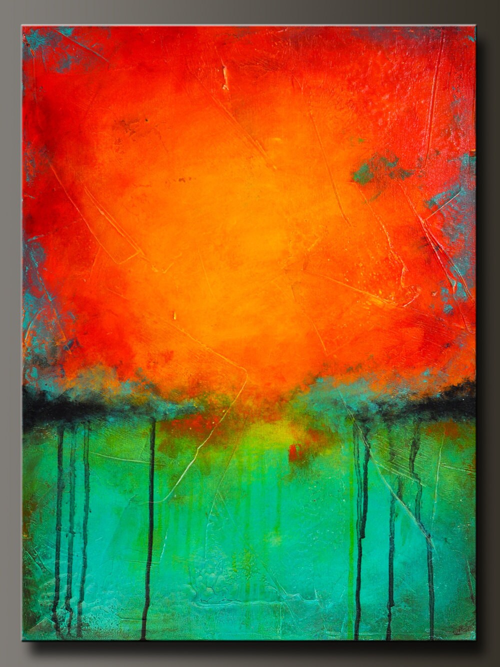 rejuvenate 24 x 18 abstract acrylic painting