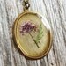 Pressed Flower Necklace Botanical Jewelry Resin Pendant Preserved Plants Purple Spirea Natural History Garden Lover