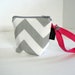 BagEnvy Handbags' Pacifier Pouch - In Grey Chevron and Hot Pink - Or Custom Made To Match your Diaper Bag