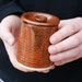 Teeny cafe style pouring jug for milk - hand thrown in stoneware and glazed in red jasper