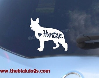 German Shepherd Silhouette Vinyl Sticker Car Decal Personalized