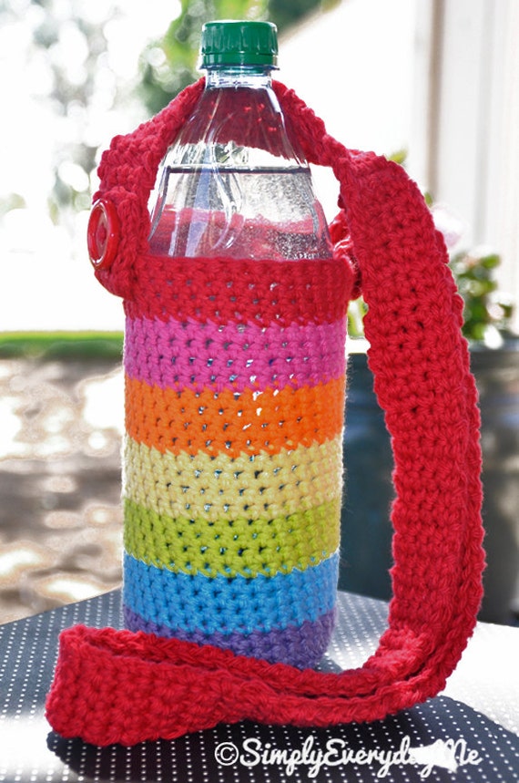 Items similar to Rainbow Water Bottle Sling ( Cozy