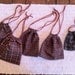 Drawstring Bags of Plaid Cotton, Set of 5