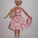 Cute pink daisy dress and bag for barbie doll