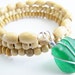 SEAGLASS Memory Bracelet - natural green sea glass - natural coconut beads - thick - ocean - beach style - palm harbor