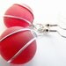 Scarlet Red SEAGLASS earrings -low shipping & pendant also available-everyday gifts- bridesmaids and wedding sets also available