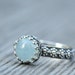 Aquamarine ring sterling silver with flower band size 7