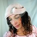 1950's Vintage Pink Velour Hat with Rhinestones - Designer Henry G. Ross Paris