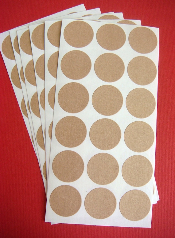 108 blank circle stickers 3/4 brown kraft by CustomStickerAndTag