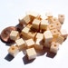 V. Czech - Tan Wooden Large Square Beads - MI95