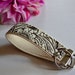 Wristlet Keychain Key Fob - Brown and Cream floral