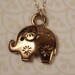 Vintage Trifari Elephant Necklace with Small Flowers on 14kt Gold Filled Chain, Animal Pendant, Upcycled Jewelry, Little Girl, Teen, Women