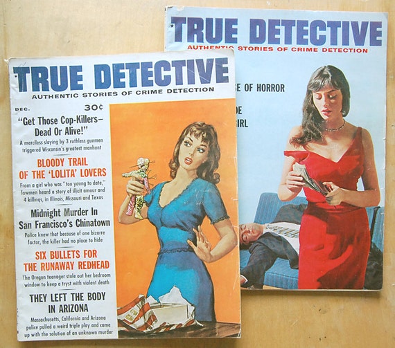 Vintage Early 1960s True Detective Magazines with Great