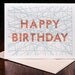SALE Happy Birthday letterpress card - single