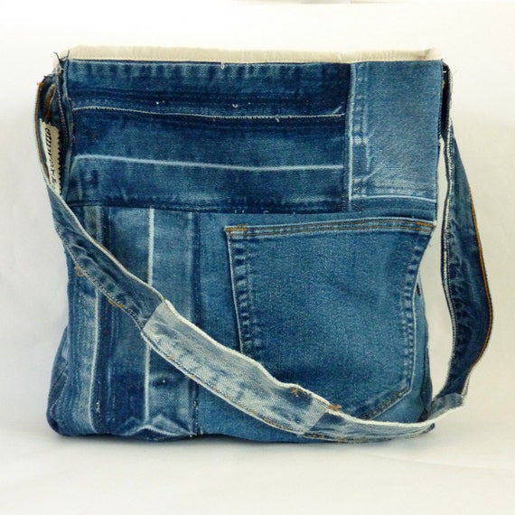Items similar to Recycled Denim Tote Bag on Etsy