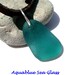 Teal / Deep Aqua Drilled Sea Glass Pendant FREE Shipping (116)