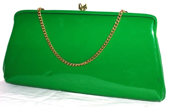 green patent bag