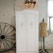 RESERVED For MEGHAN Painted Cottage Chic Shabby White Vintage French Armoire AM260