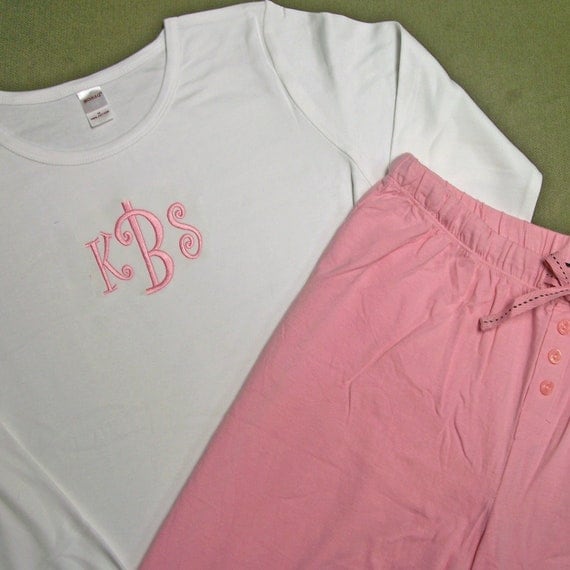 Women Monogrammed PJs Monogrammed Pajamas for Women Size