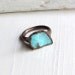 Copper Ring Modern Turquoise December Birthstone Handmade Ring Simple Raw