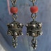 Antique Sterling and Coral Yemen Earrings