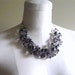 Gray Chunky Necklace, Pearl Chunky Necklace, Wire Crochet Necklace, ACRYLIC, Bridesmaid Necklace, Gray Wedding Jewelry