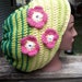 cotton three flower lime green regular green hot pink yellow hippie dreadlock rasta tam slouch hat