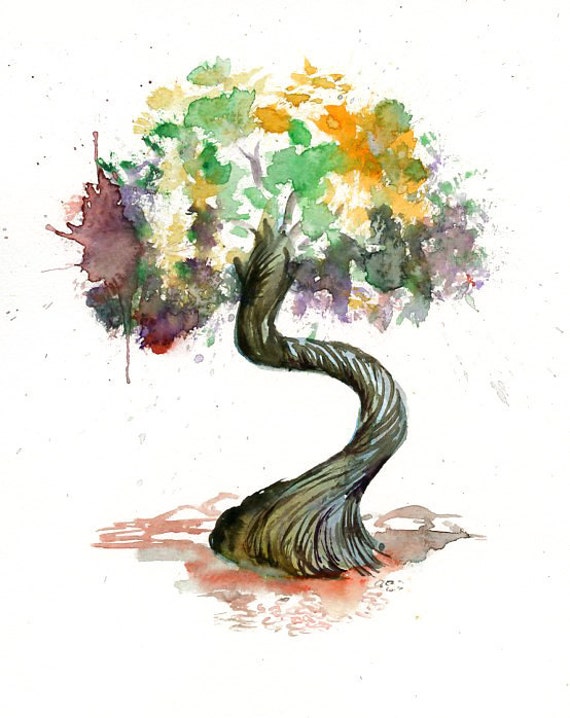 Juniper tree Print from my original watercolor by Ireart on Etsy