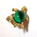vintage green and gold tone turtle tie tack E