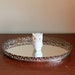 Vintage Metal Oval Vanity Mirror Tray