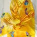 SOLD,Silk Scarf, Hand Designed, Yellow,Gold, (Butterflies), or Table Runner,Silk Satin,SALE.15x72inches,SOLD