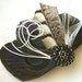Peacock Feather Hair Clip VINTAGE PHEASANT Feather and Black Rhinestone Cluster Hair Fascinator Clip Wedding Bridal Party
