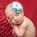 flower headband, girl headband, aqua infant headband, newborn headband, child headband, baby headband