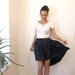 High waist Navy blue pleated polka dot skirt with high low hem - Small / Medium - OOAK Reworked vintage / Simone's Rose Sandbox collection