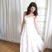 Vintage 1970's Flowing White and Lavender Floral Print Boho Wedding Dress / Tiered Summer Maxi Length Wedding Gown