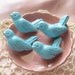 Royal Baby Prince Set of 4 Cast Iron BIRD KNOBS - Cabinet/ Drawer Knobs - Robins Egg Blue