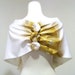 Bridal KIMONO Shawl white & gold crane plus OHANA -flower free size made to order