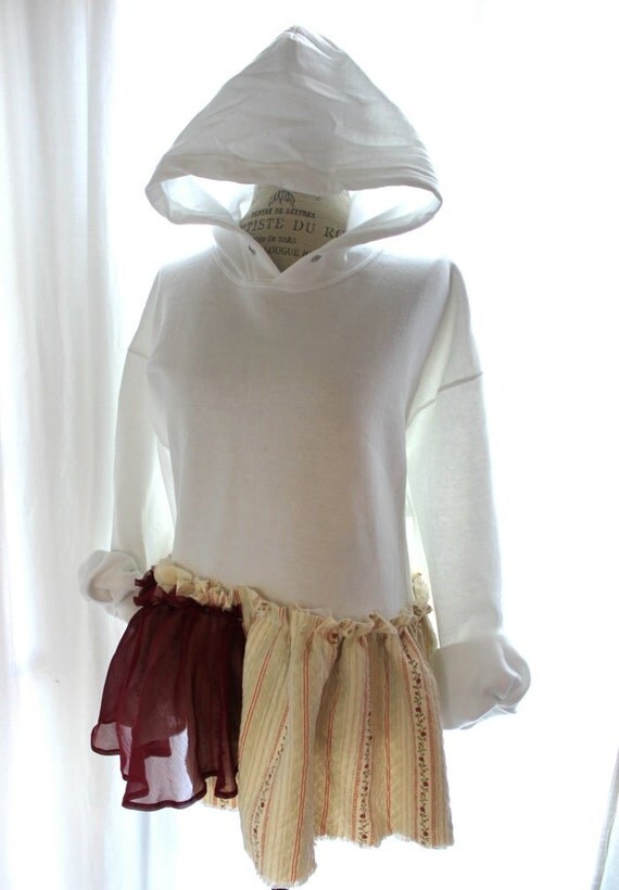 Cyber Monday sale Women's ruffle hoodie shabby chic