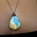 Natural Labradorite Necklace, Fire & Ice, Sterling Silver, Stone Jewelry, Caribbean Ocean Sunrise