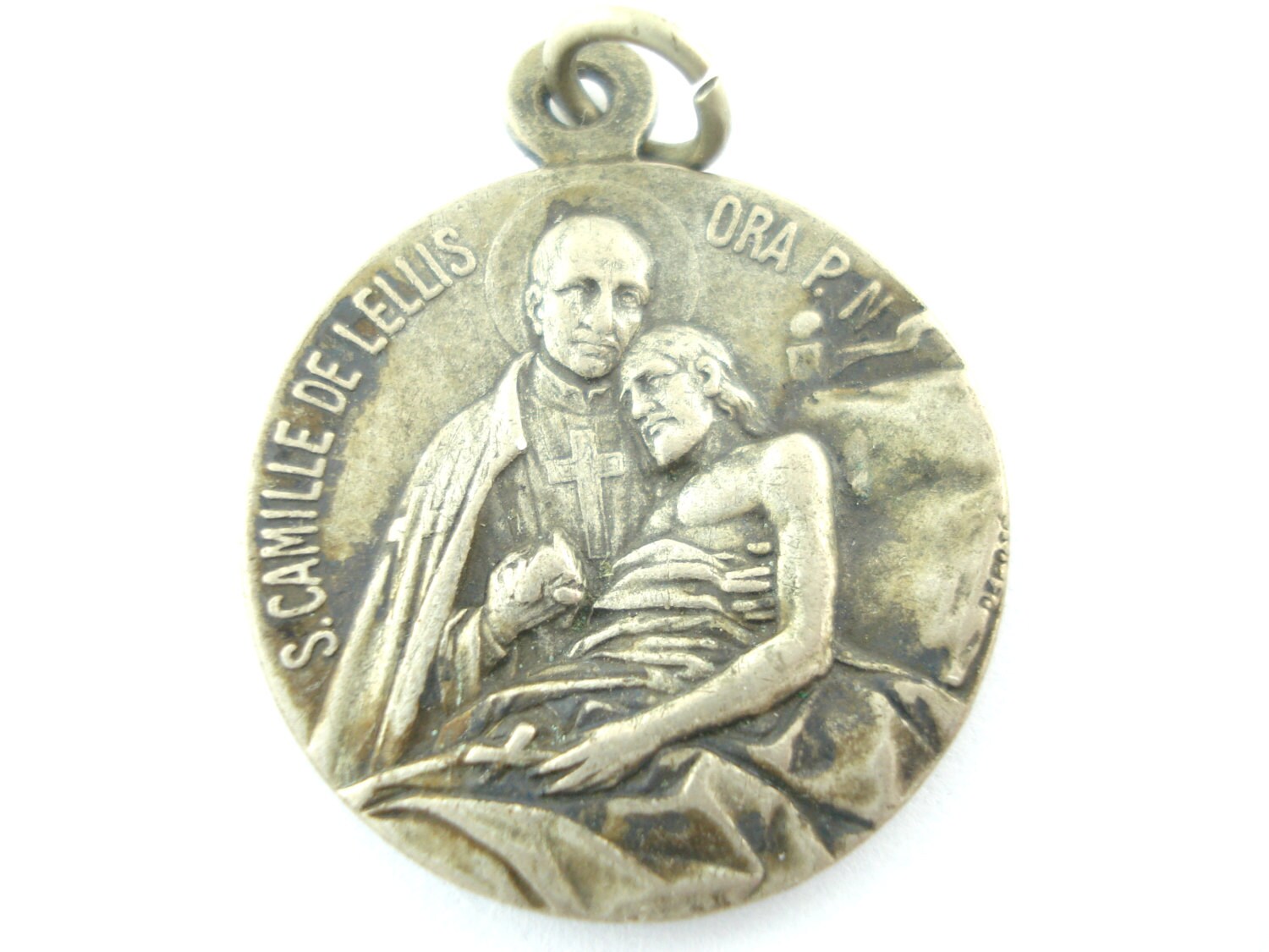 Vintage St Camillus de Lellis Virgin Mary Catholic Medal