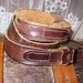 Sale/Vintage Old Leather Split Strap Belt/Brown Leather Belt/Removable Brass Plated Buckle
