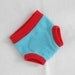 Large Super Hero Anti-Pill Fleece Soaker/Fitted Diaper Cover in Rocket Red and Blue Teal, In Stock and Ready to Ship