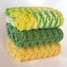 Knit Dishcloth Cotton Knitted Washcloth Lemon Yellow Lime Green Avacado Kitchen Bathroom Bath Gift Set Dish Wash Natural Spa Face Cloth