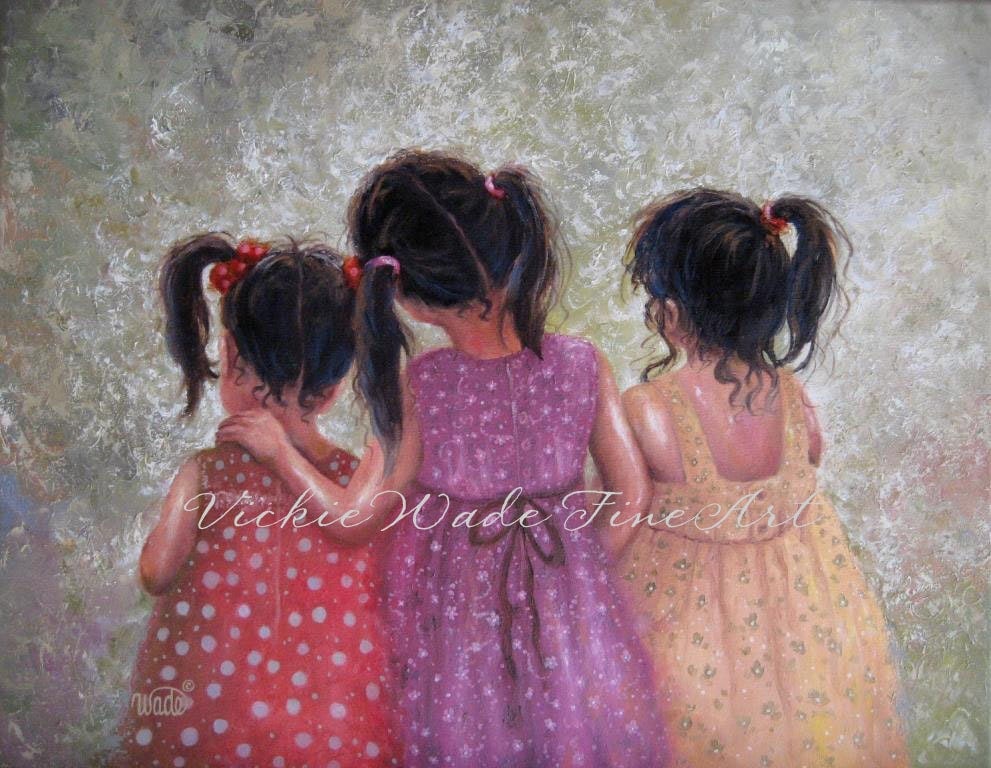 Three Sisters 22X28 Original Oil Painting by VickieWadeFineArt