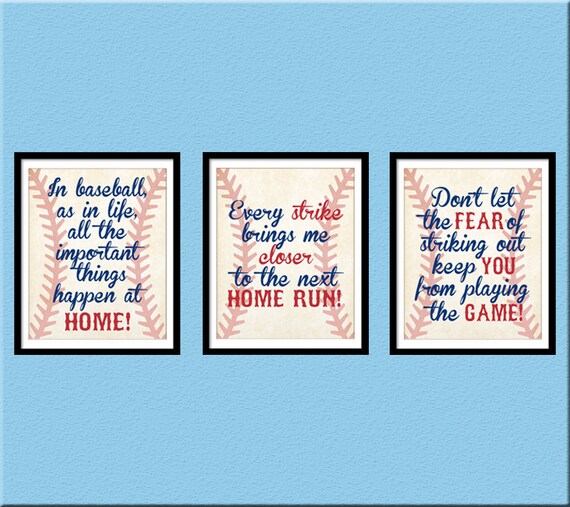 instant download baseball quotes boy room decor home run