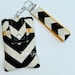 Brown French Roast Chevron and Yellow Honey Gold or Pink Damask Phone Case with Wristlet & Back Zipper Pocket