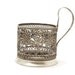 Vintage glass holder, Russian podstakannik, filigree