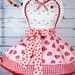 Strawberries and Red Gingham Apron by Dots Diner Limited Edition with Vintage Fabric